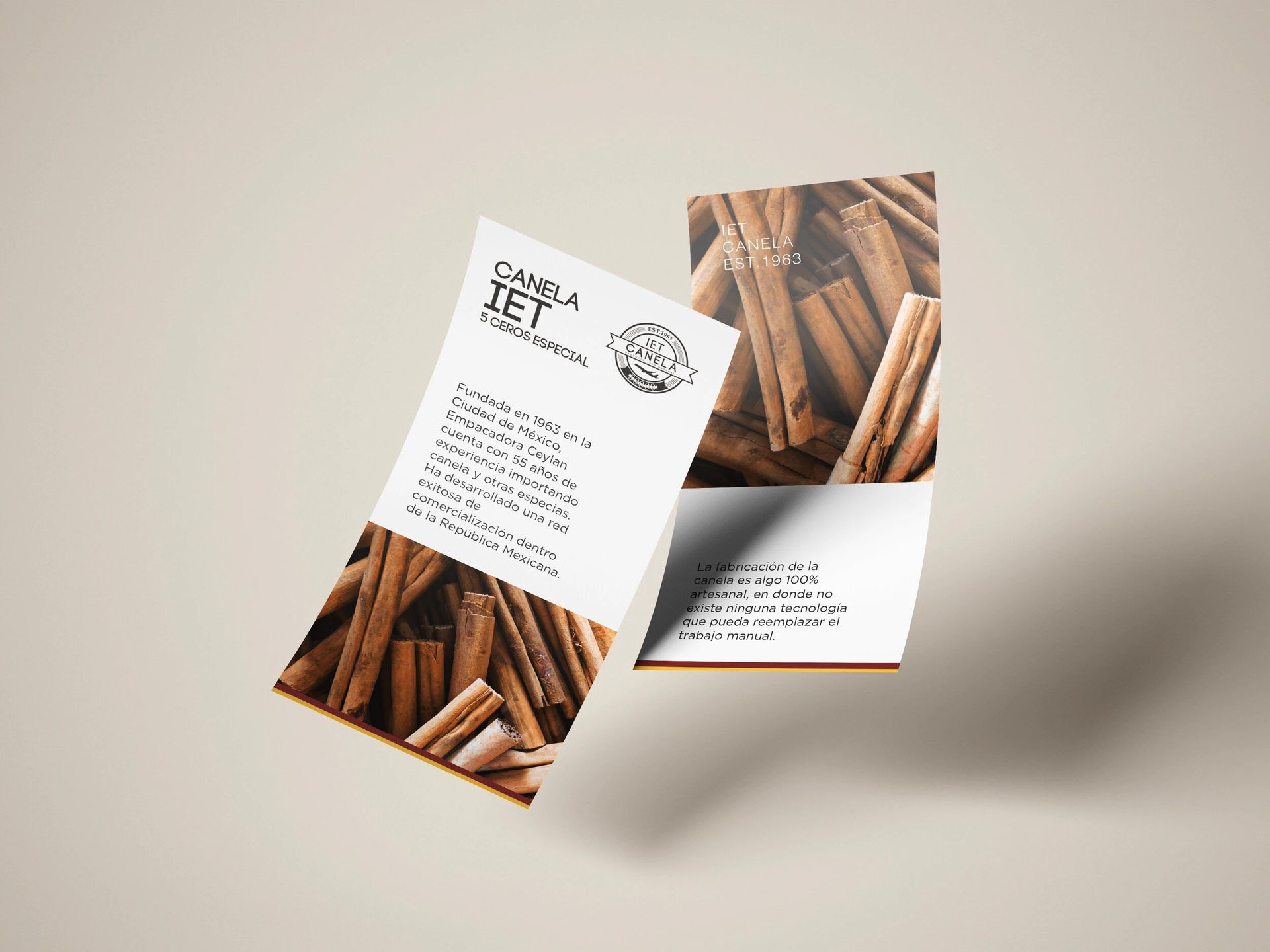Canela IET brochure telling the brand's founding story