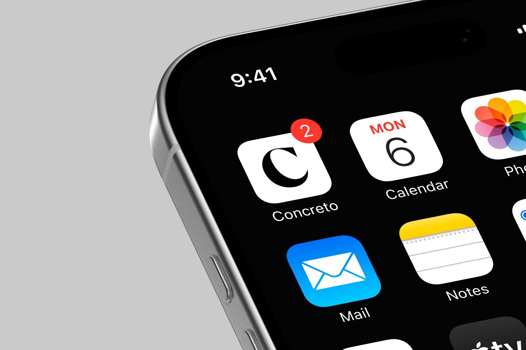 Concreto Collective app icon on an iPhone home screen
