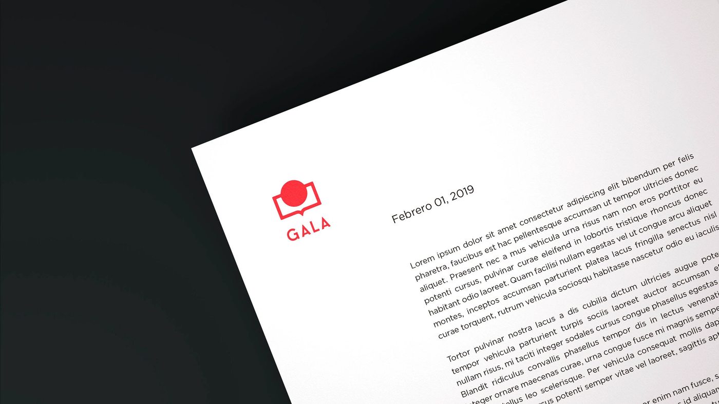 GALA letterhead paper detail