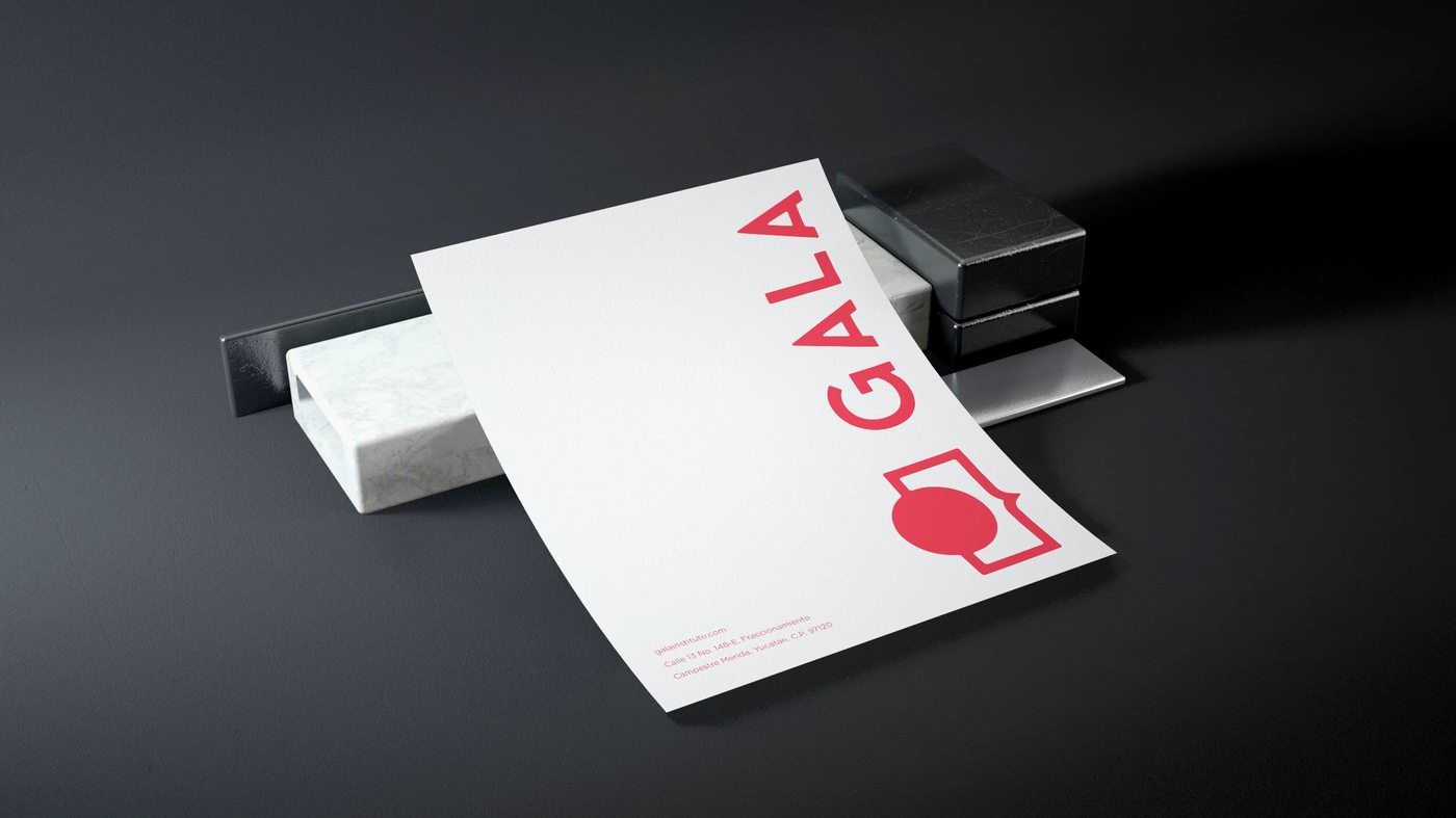 GALA wordmark detail on letterhead