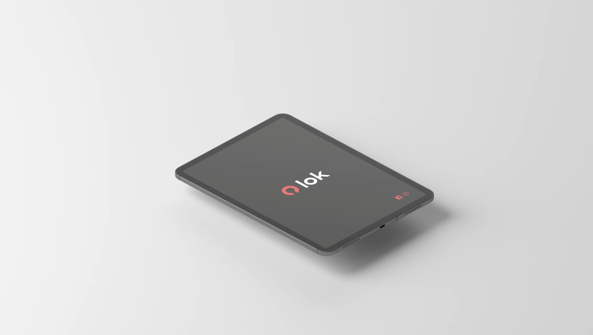 LOK splash screen on a tablet