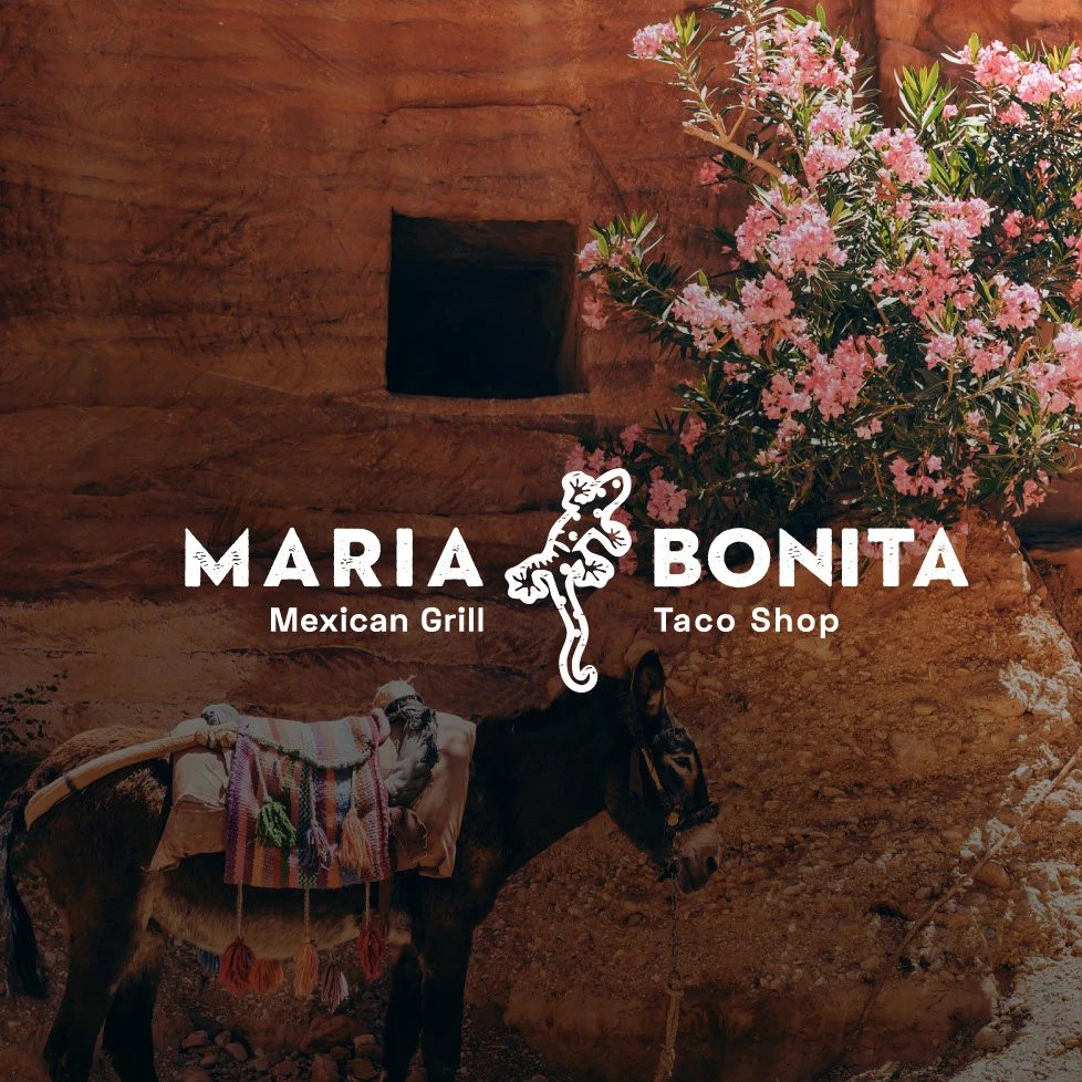 María Bonita mark applied over a canyon landscape