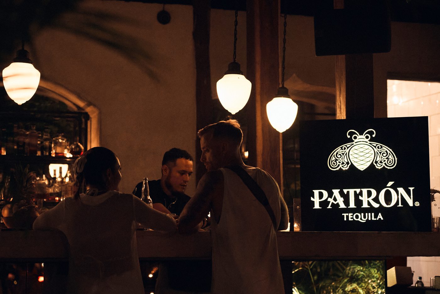 Guests at the Patrón Tequila bar