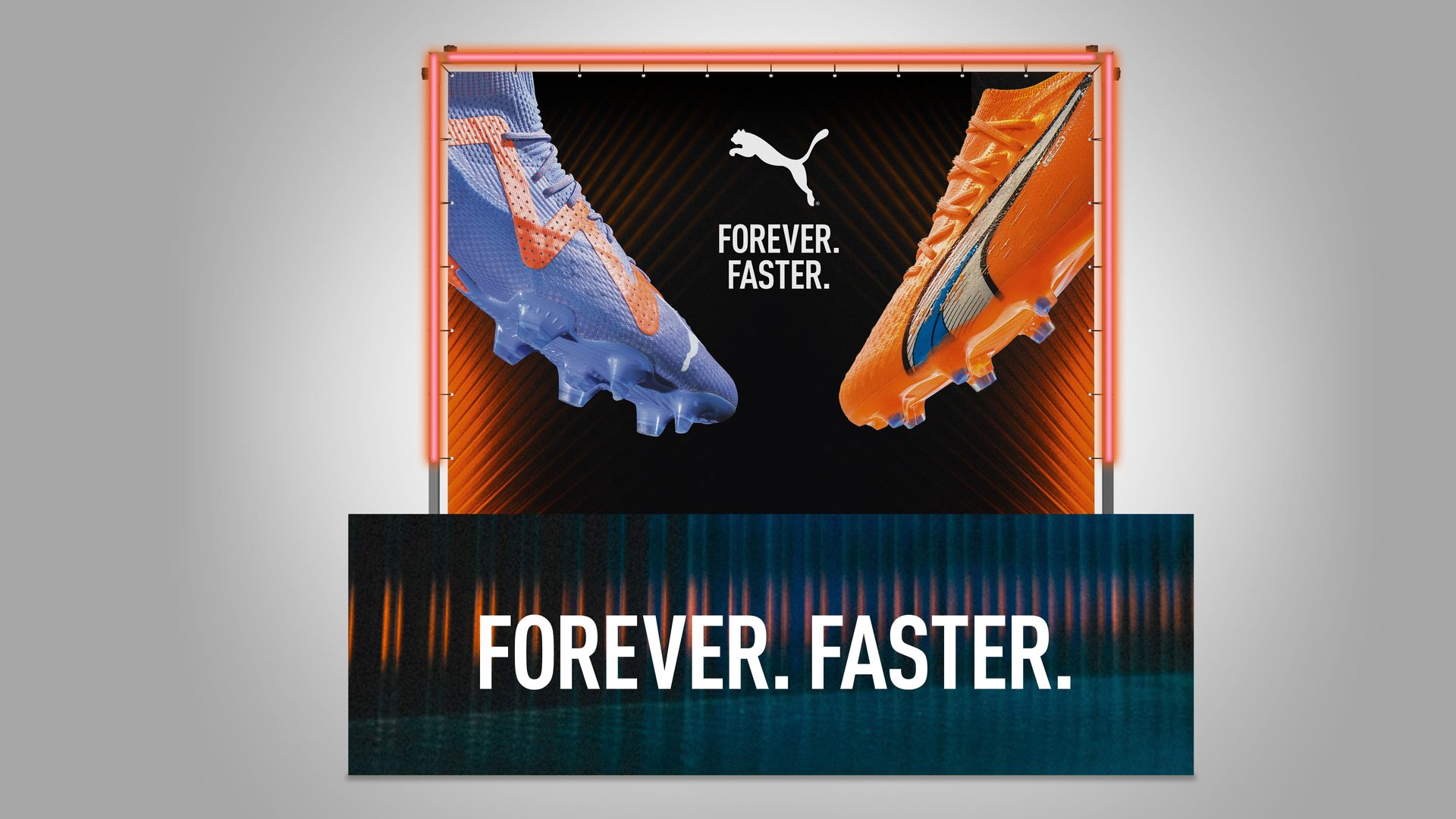 Puma DJ booth backdrop and podium at the venue