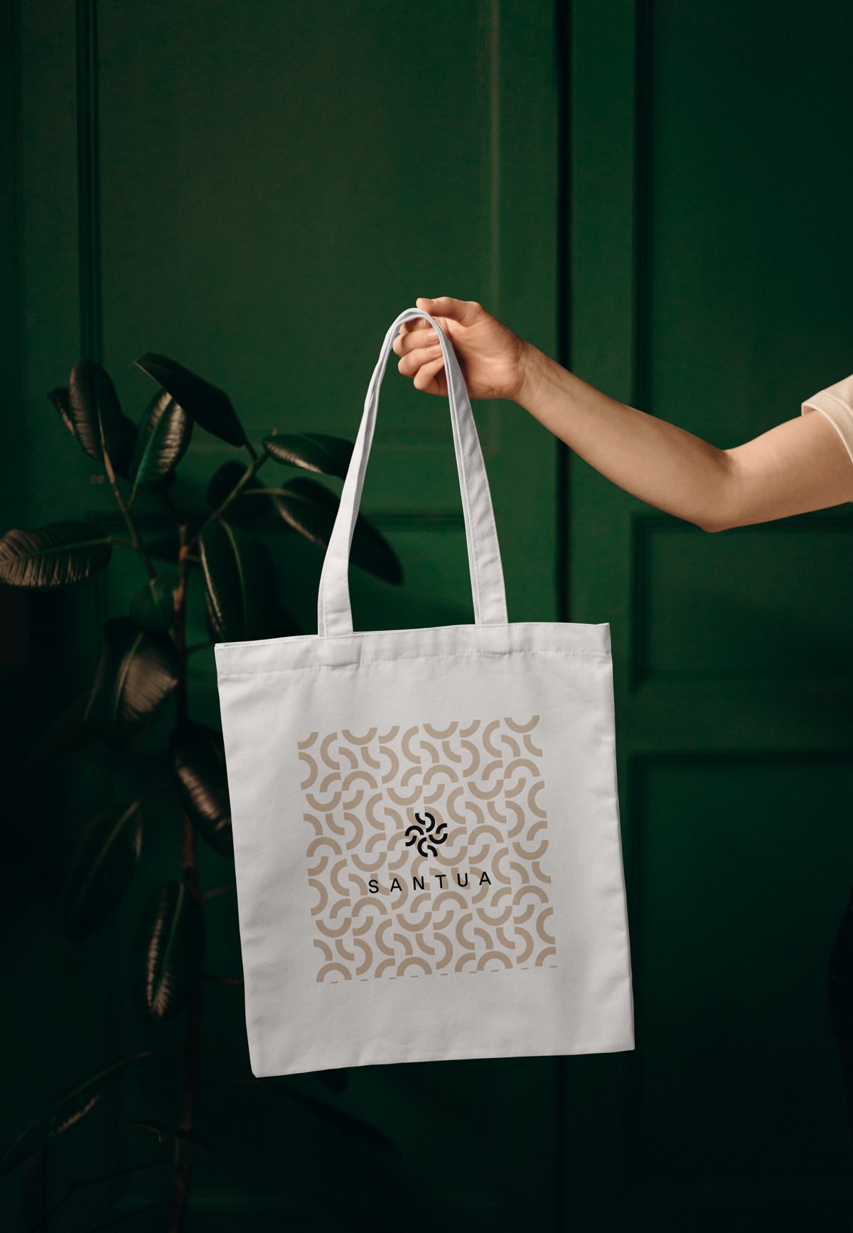 Santua canvas tote bag with patterned mark
